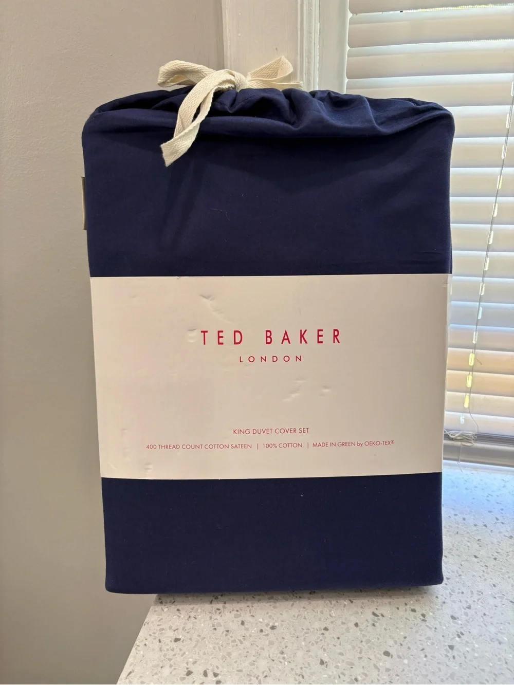 NEW Ted Baker Navy King Duvet Cover Set